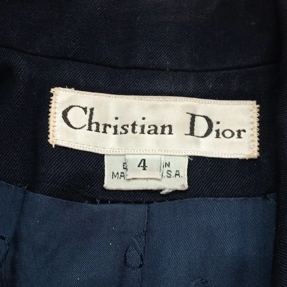 Ladies Christian Dior VINTAGE Double-Breasted Blazer  Navywith Gold Buttons.Sz.4 - Picture 5 of 10